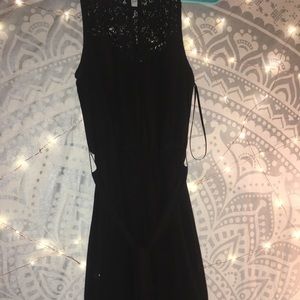 Black over knee length dress